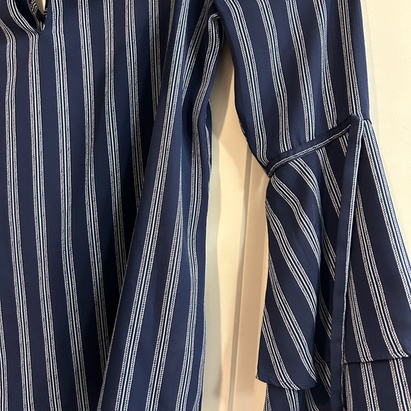 Michael Kors Navy and White Striped Blouse - Picture 3 of 4